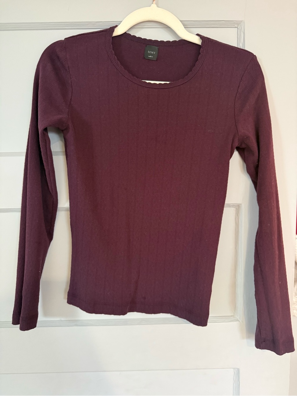 Leset Pointelle Slim Fit Long Sleeve